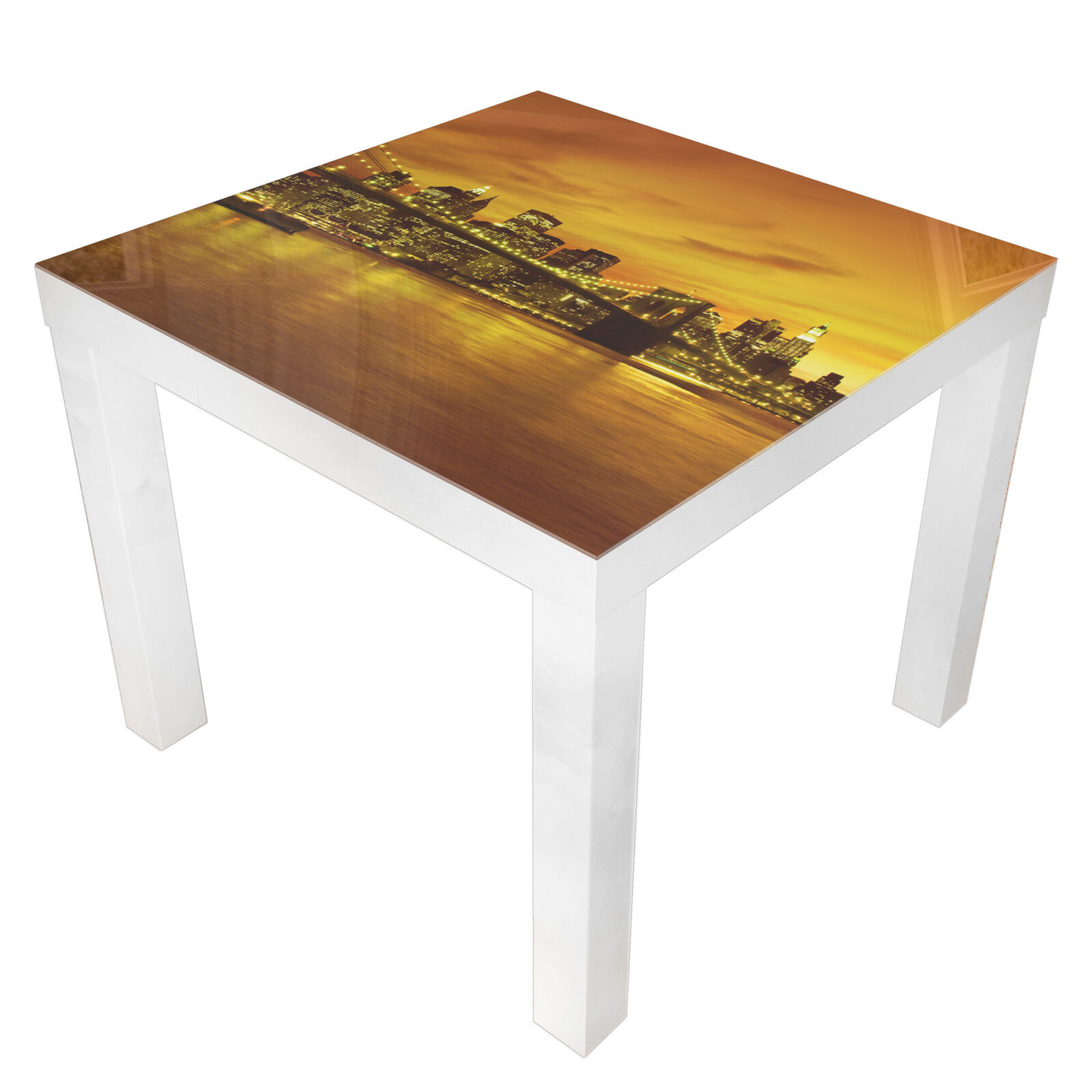 Tafels IKEA Lack wit 55 x cm inclusief glas - Designglas