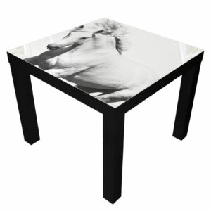 Tafels IKEA Lack zwart 55 x 55 cm inclusief glas