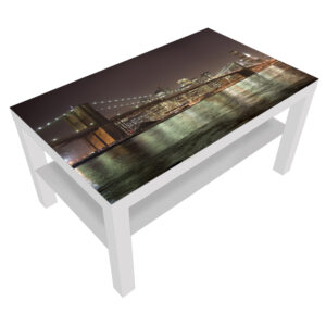 Tafels IKEA Lack wit 90 x 55 cm inclusief glas