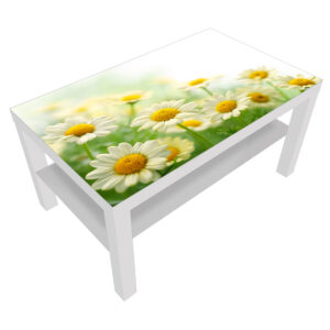 Tafels IKEA Lack wit 90 x 55 cm inclusief glas