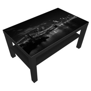 Tafels IKEA Lack zwart 90 x 55 cm inclusief glas
