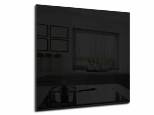 Spatwand keuken glas 60 x 60 cm zwart