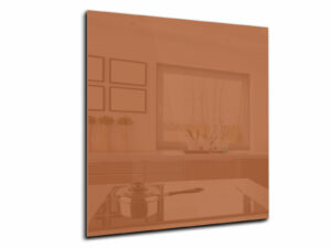Spatwand keuken glas 60 x 65 cm nootachtig oranje