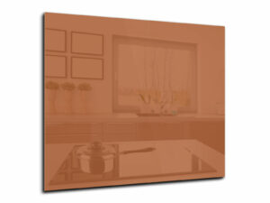 Spatwand keuken glas 60 x 50 cm nootachtig oranje