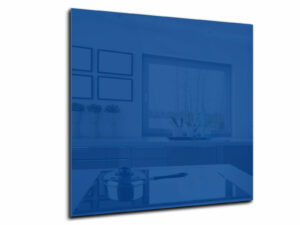 Spatwand keuken glas 90 x 90 cm blauw