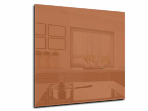 Spatwand keuken glas 90 x 90 cm nootachtig oranje
