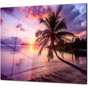 Inductiebeschermer - Gehard Glas - Tropisch strand met zonsondergang