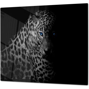 Inductiebeschermer - Gehard Glas - Luipaard in zwart/wit