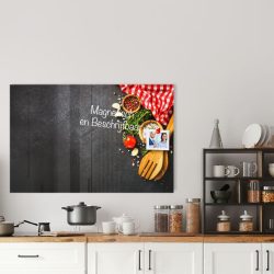 Whiteboard van glas – Magneetbord - Ingrediënten o zwarte tafel