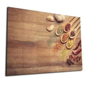 Whiteboard van glas – Magneetbord - Kruiden op houten tafel