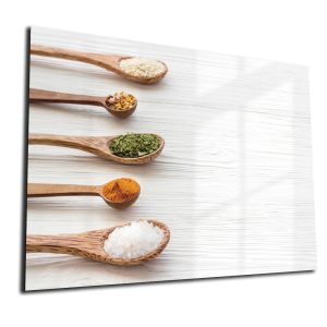 Whiteboard van glas – Magneetbord - Houten lepels met kruiden