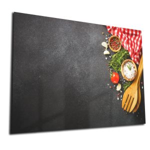 Whiteboard van glas – Magneetbord - Ingrediënten o zwarte tafel