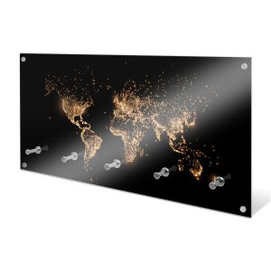 Kapstok van glas - Gouden wereldkaart