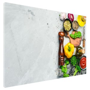 Metaal Bord - Memobord - Whiteboard - Magneetbord - Ingrediënten op stenen tafel
