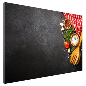 Metaal Bord - Memobord - Whiteboard - Magneetbord - Ingrediënten o zwarte tafel